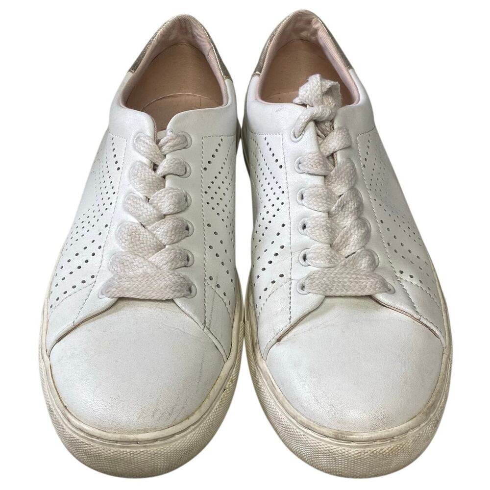 KATE SPADE "Aaron" Women’s Perforated Spade White/Rosegold Leather/Upper, 9.5B